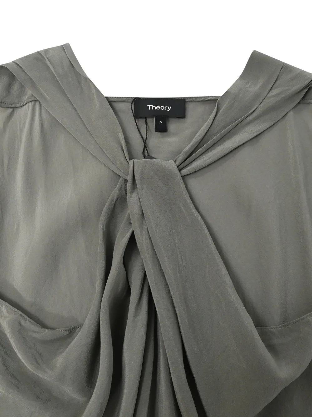 THEORY Pre-owned Twisted Halterneck Top In Gray