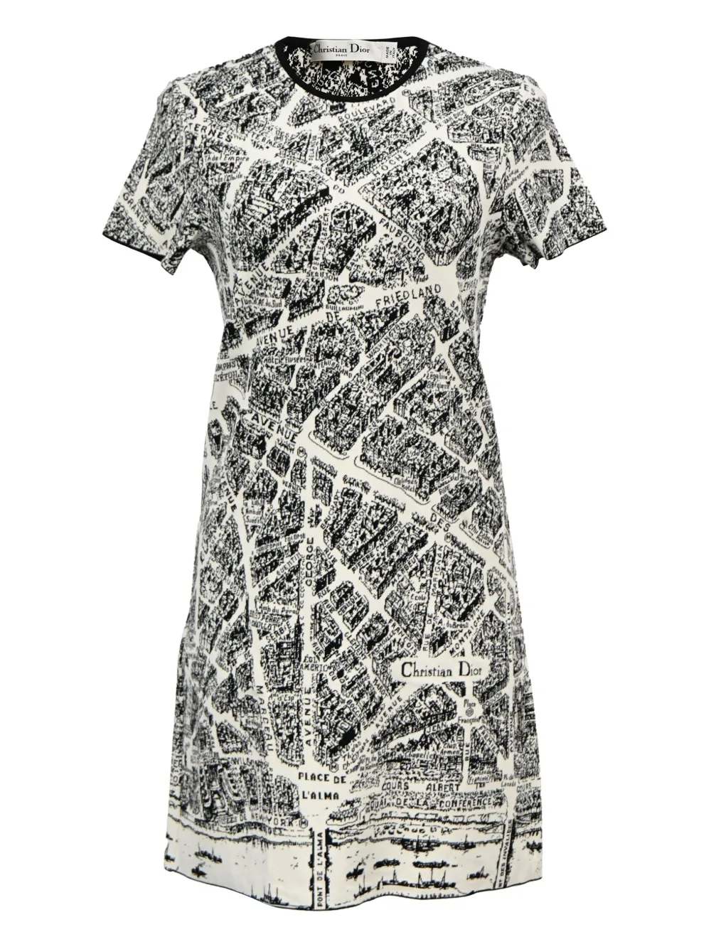 Christian Dior Pre-Owned Dior Plan De Paris round-neck mini dress - Christian Dior Pre-Owned Dior Plan De Paris round-neck mini dress -