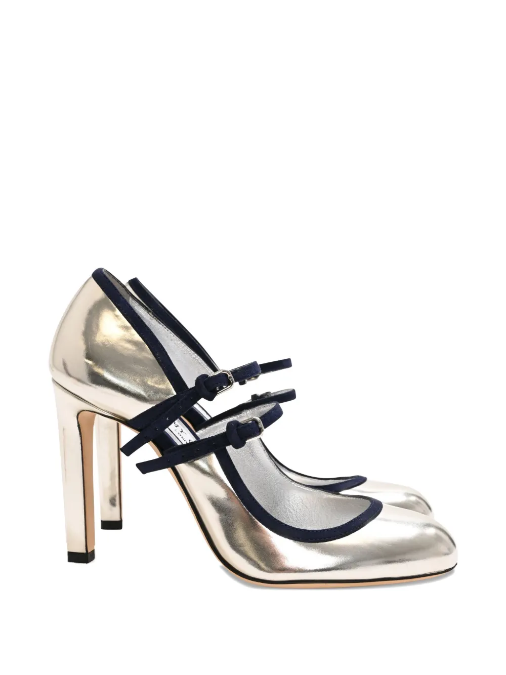 Pre-owned Jimmy Choo 100mm Mary Jane Buckle-strap Pumps In Silver