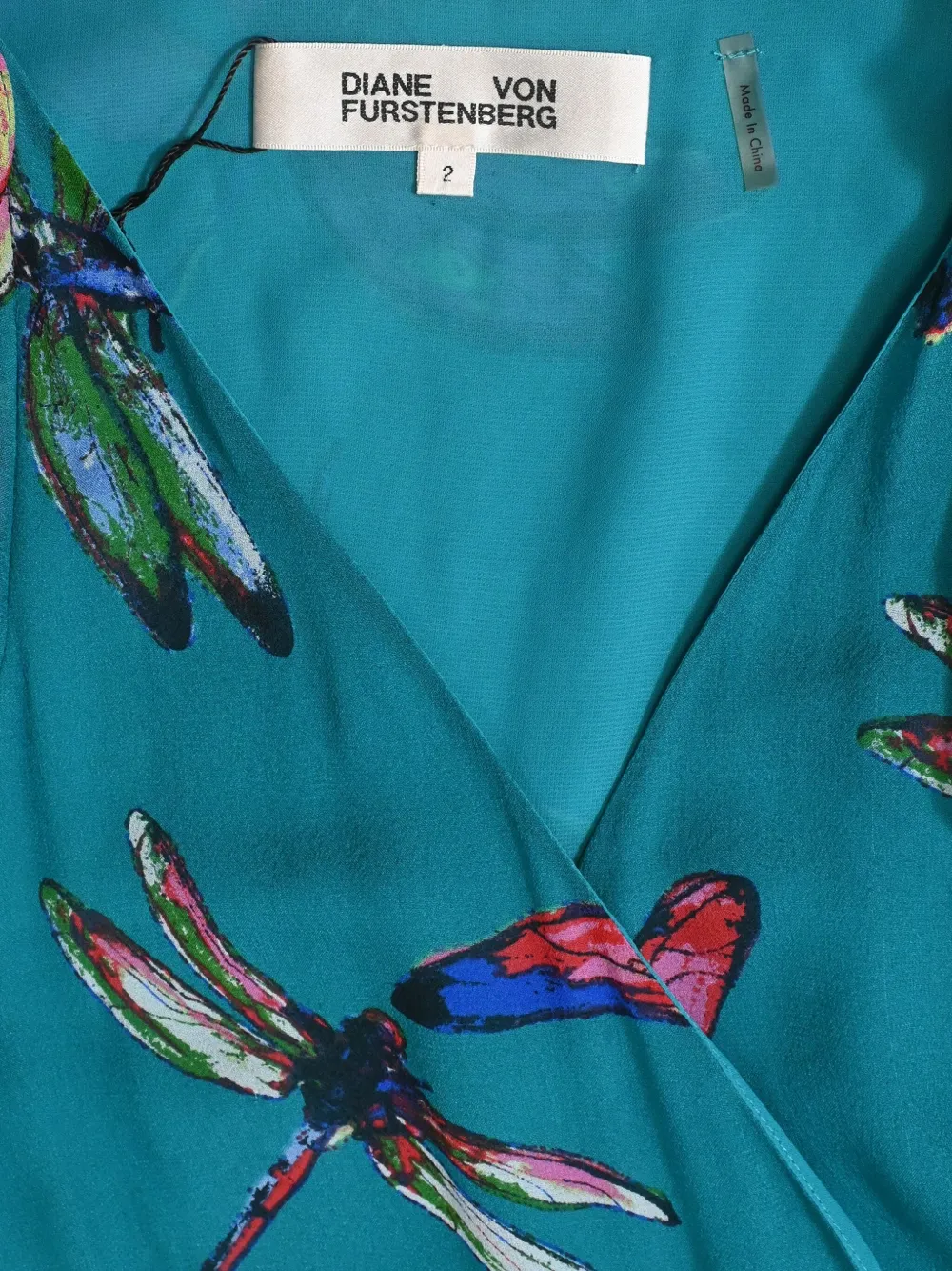 Pre-owned Diane Von Furstenberg Marianna Printed Ruffled Dress In Blue