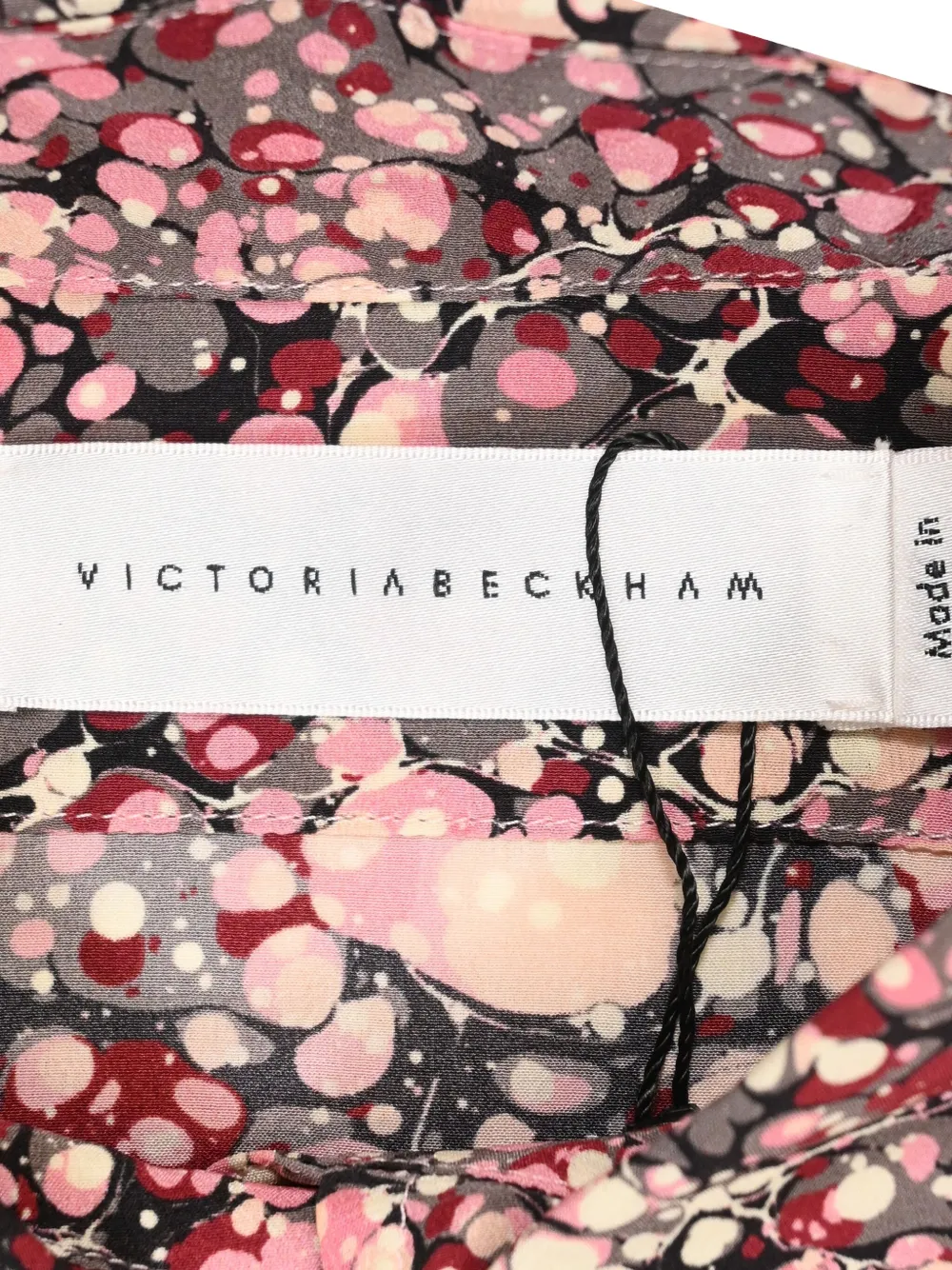 Pre-owned Victoria Beckham Printed Long-back Shirt In Pink