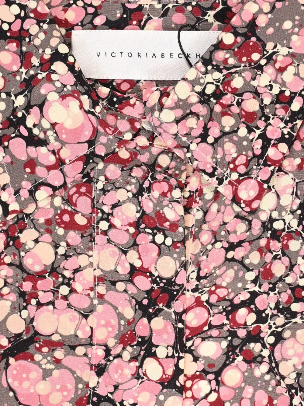 Pre-owned Victoria Beckham Printed Long-back Shirt In Pink