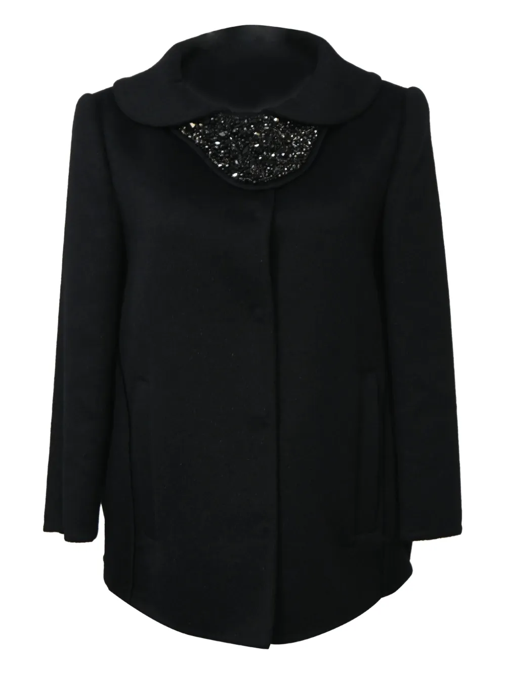 Prada Pre-Owned embellished hidden button peacoat | Black | Image 1