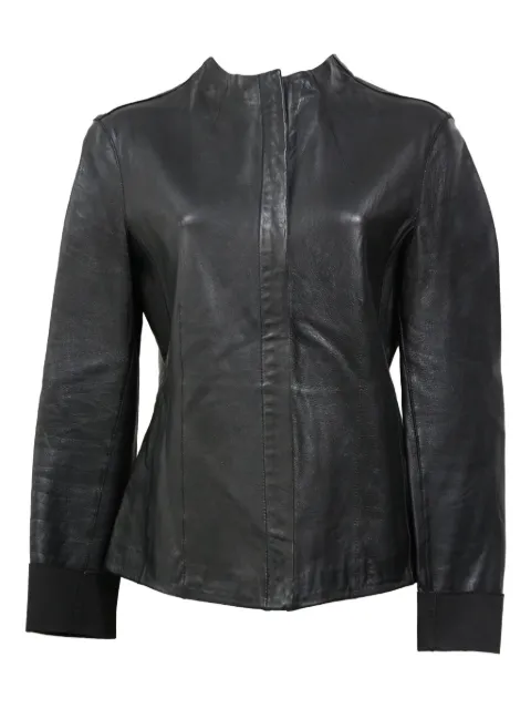 Theory standing-collar biker jacket
