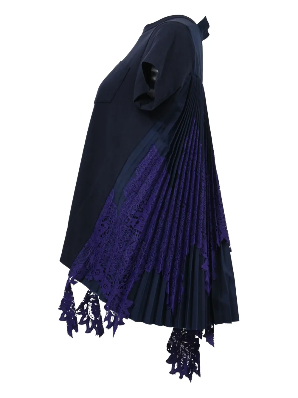 SACAI Pre-owned Draped Lace Inserts T-shirt In Blue
