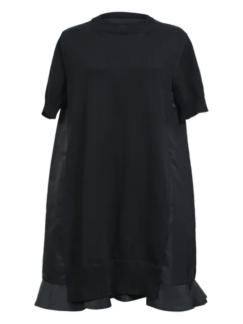 sacai pleated hem mini dress