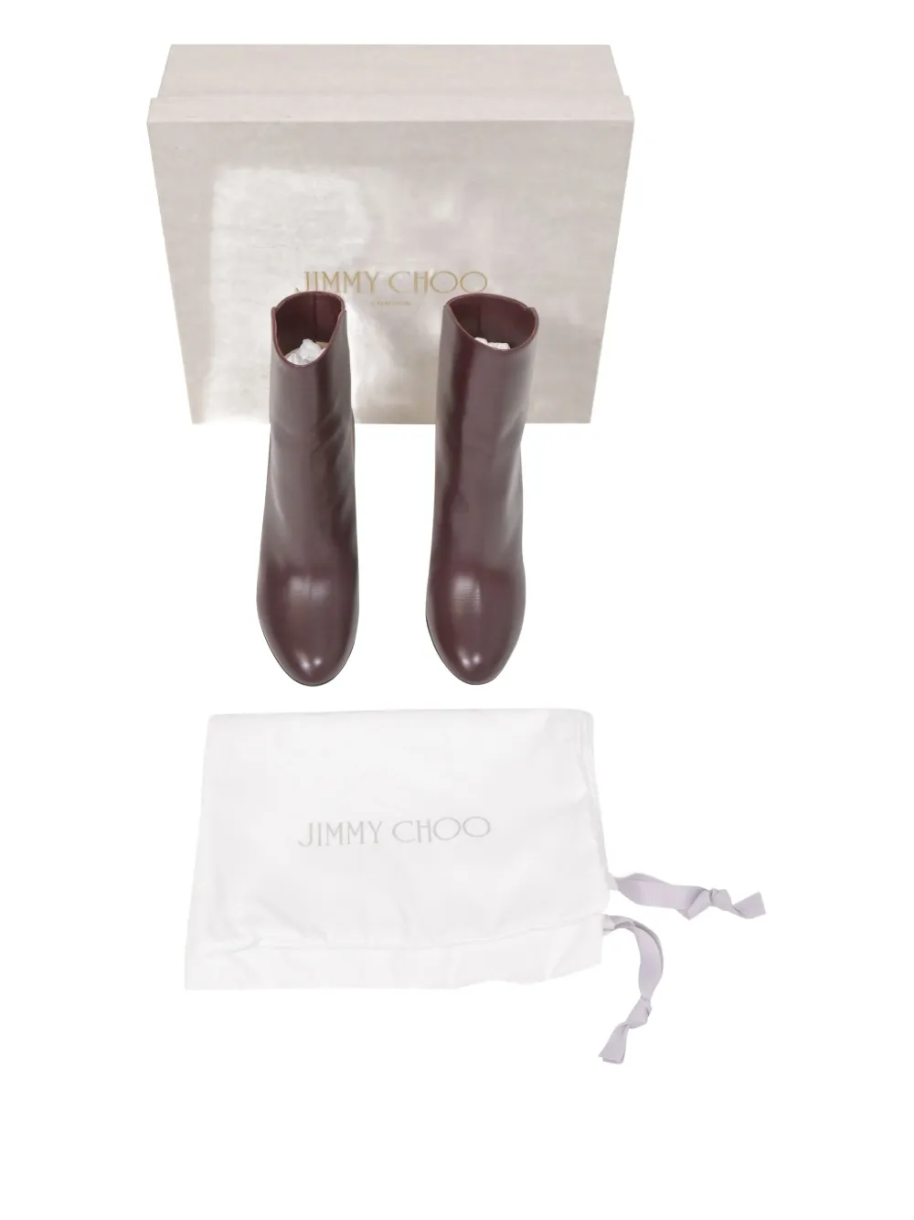 Pre-owned Jimmy Choo 85mm Karter Ankle Heeled Boots In Red