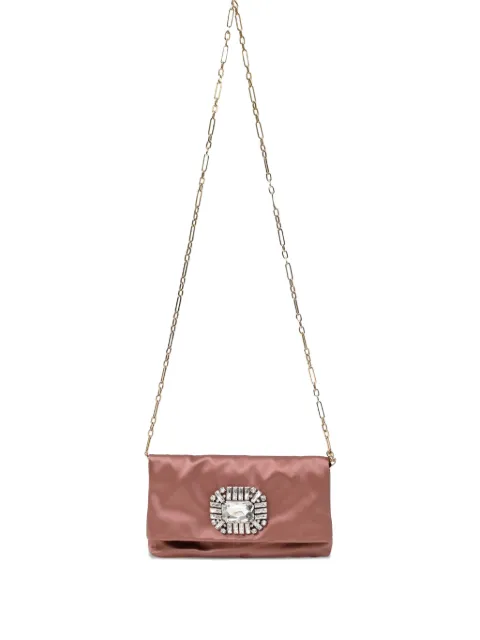 Jimmy Choo Pre-Owned Titania crystal brooch chain clutch bag