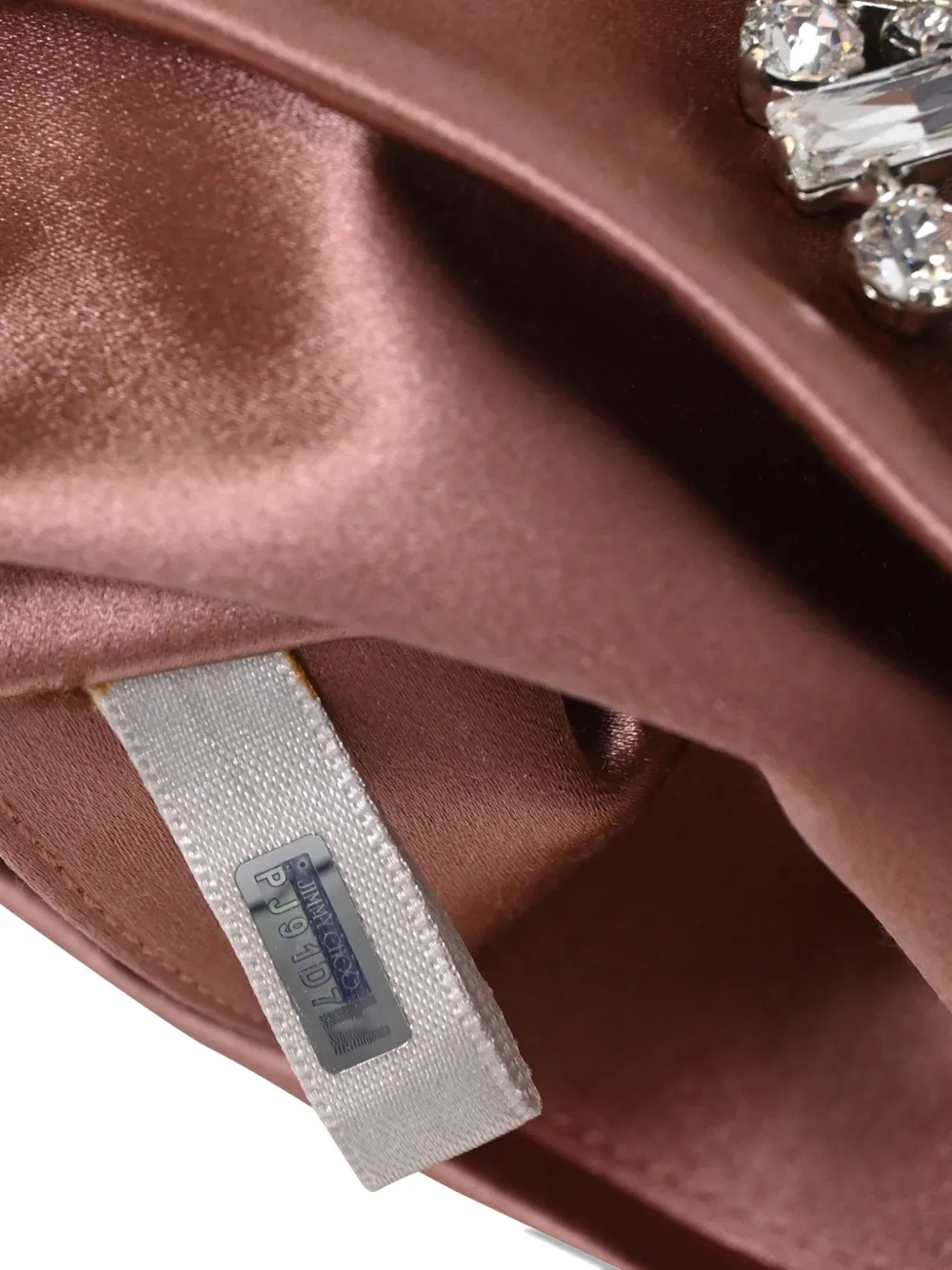 Pre-owned Jimmy Choo Titania Crystal Brooch Chain Clutch Bag In Pink