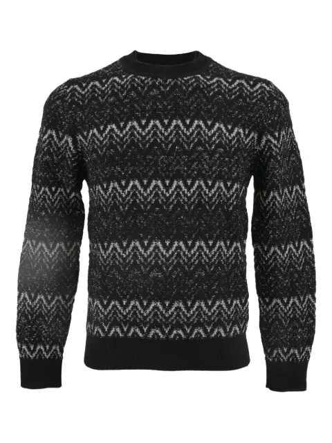 Saint Laurent Pre-Owned zigzag print crew-neck sweater