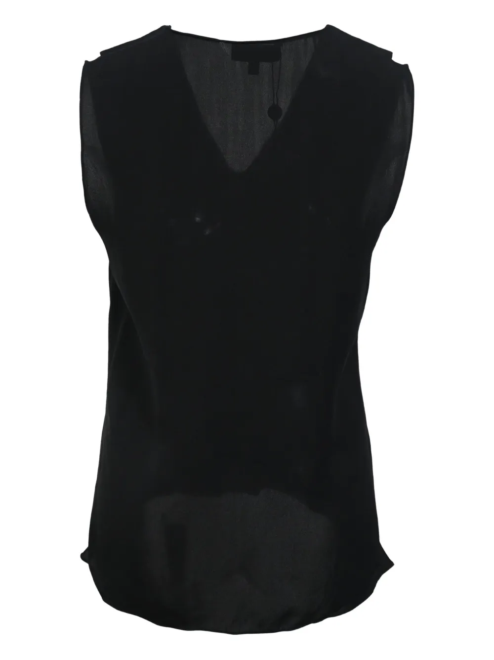 Pre-owned Theory V-neck Sleeveless Blouse In Black