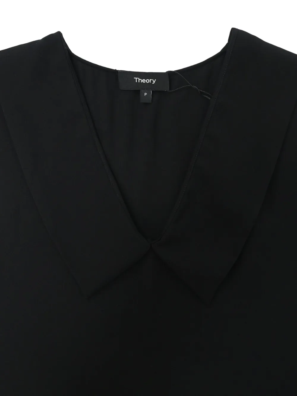 Pre-owned Theory V-neck Sleeveless Blouse In Black