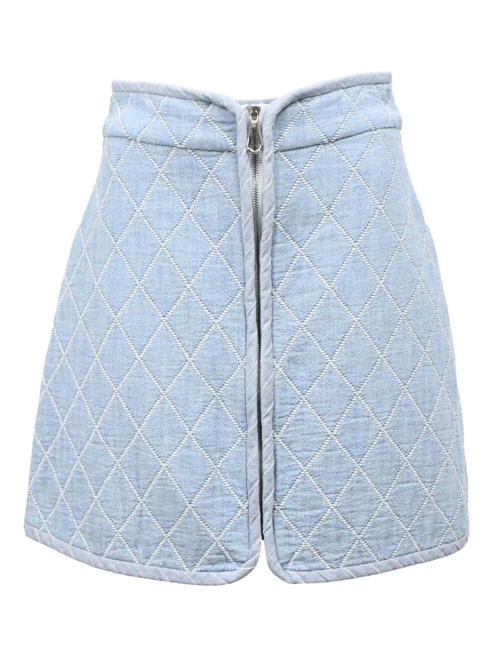 Pre-owned Sandro Argyle Jacquard Mini Skirt In Blue