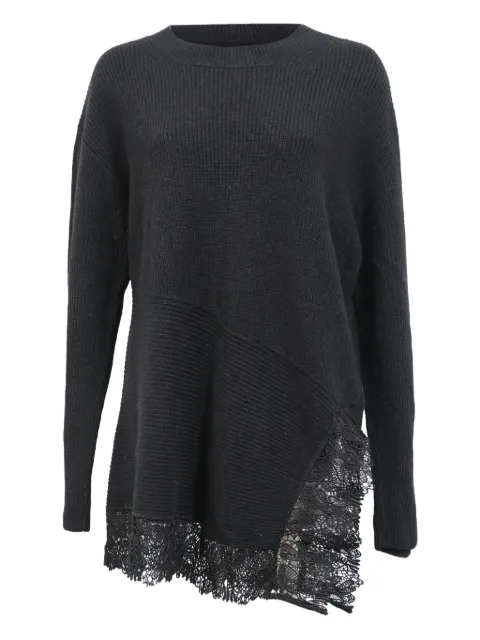 SANDRO knitted lace trim sweater