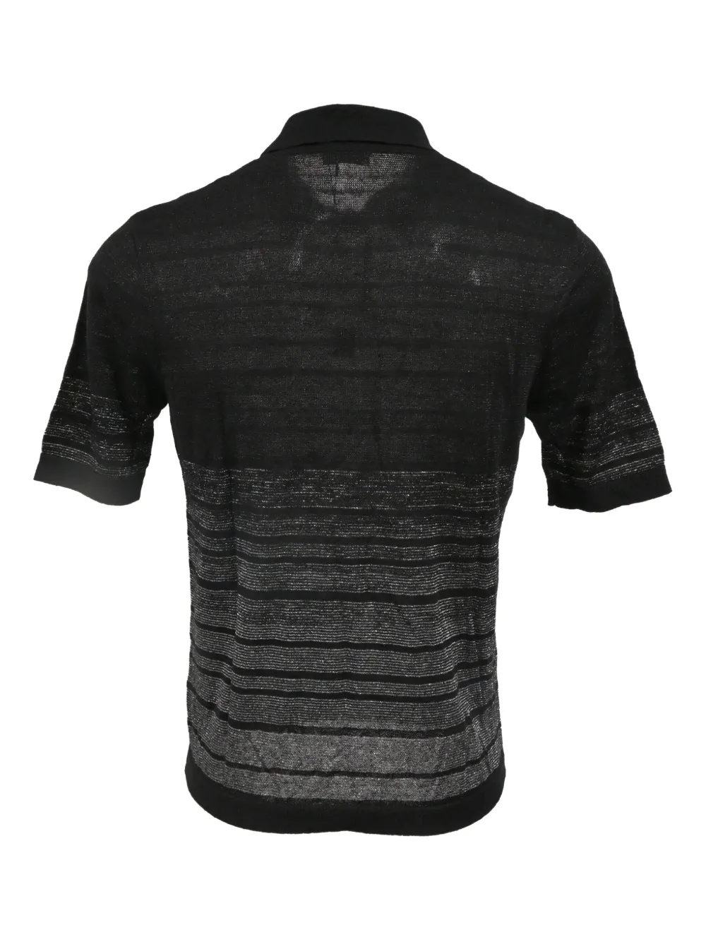 Saint Laurent Pre-Owned playera tipo polo tejida con rayas metalizadas | Image 2