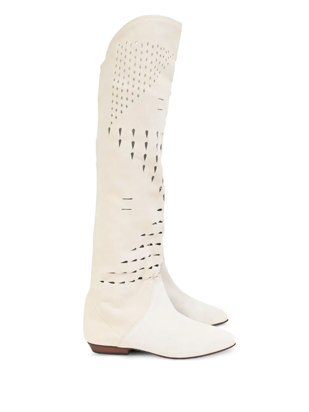 Isabel Marant Vintage Soren geperforeerde knielaarzen - Wit
