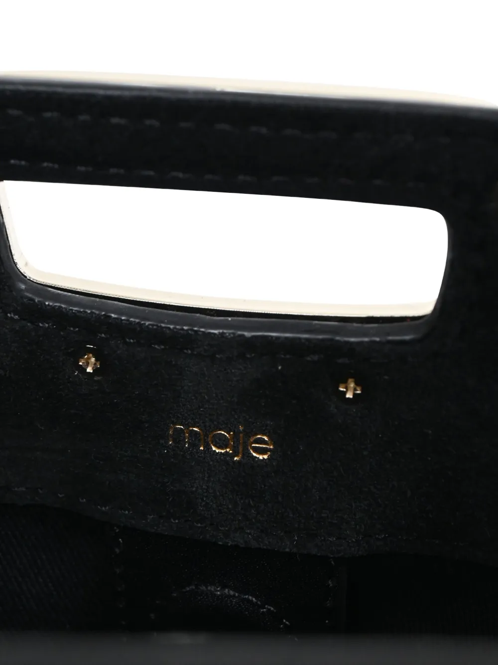 Pre-owned Maje Mini M Skin Crystal-embellished Tote Bag In Black