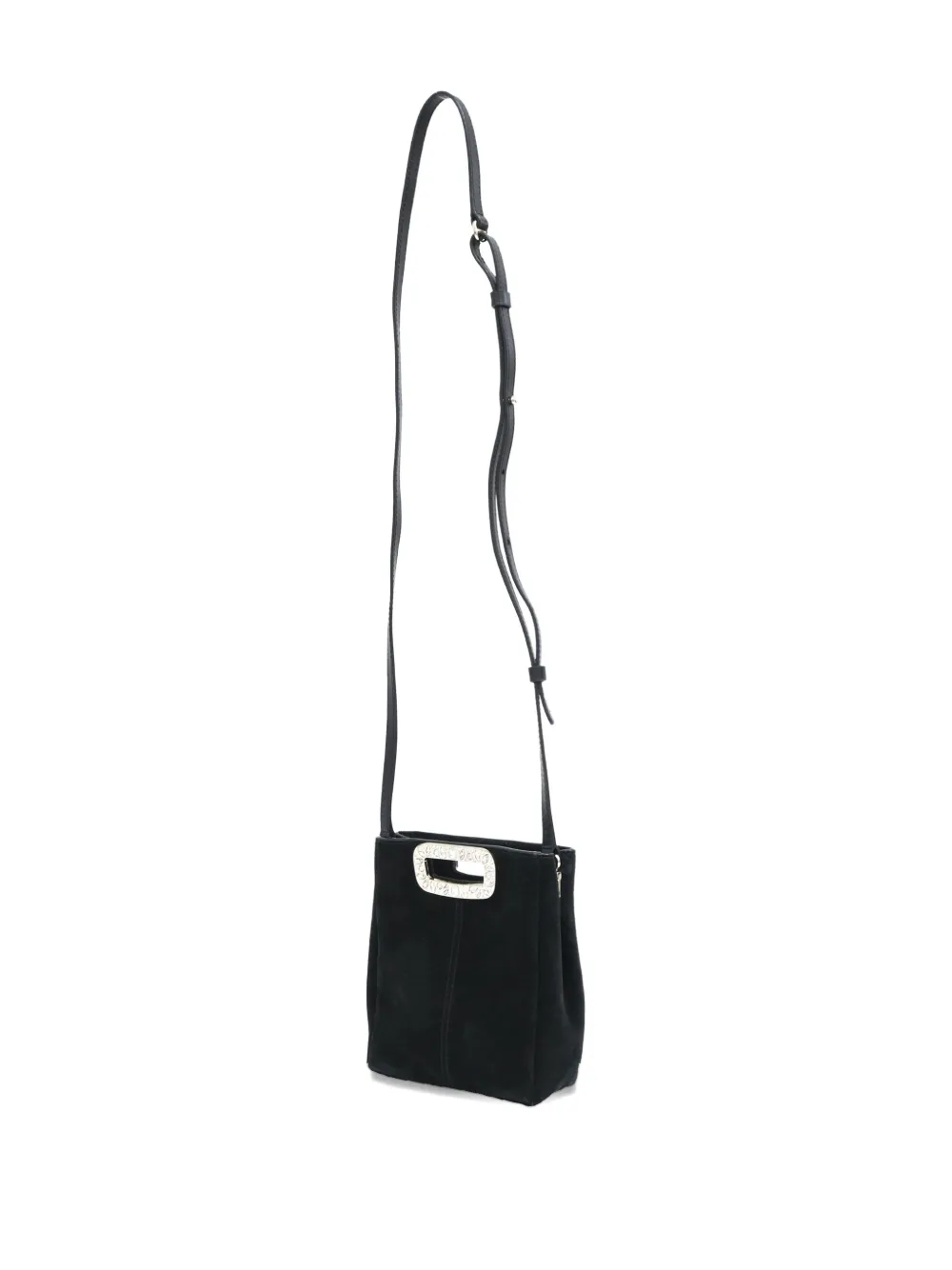 Pre-owned Maje Mini M Skin Crystal-embellished Tote Bag In Black