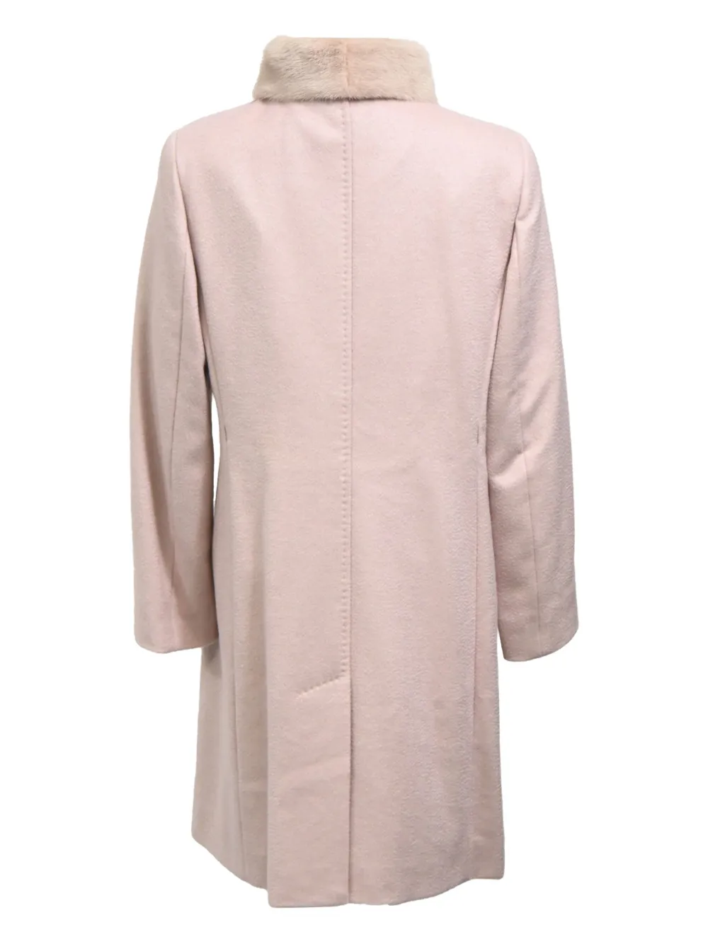 Max Mara Wollen jas met kraag van bont - Roze