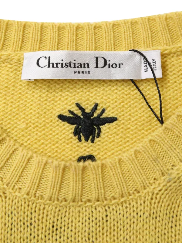 Christian Dior Pre-Owned Embroidered Crewneck Sweater | Yellow