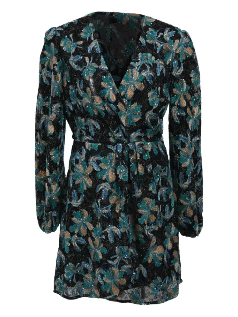 SANDRO embroidered long-sleeve mini dress