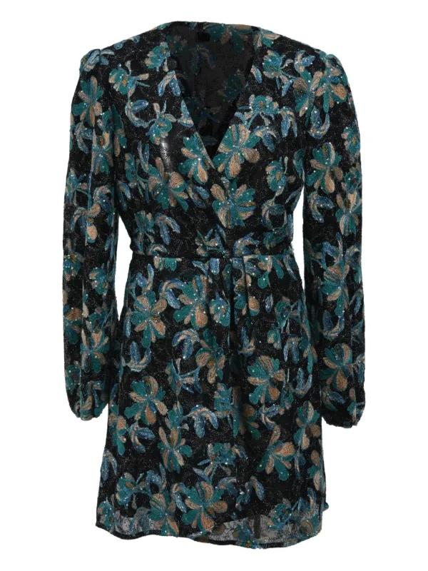 navy and white long sleeve dress Kristen Georgette Midi Dress in Polka Dot Navy