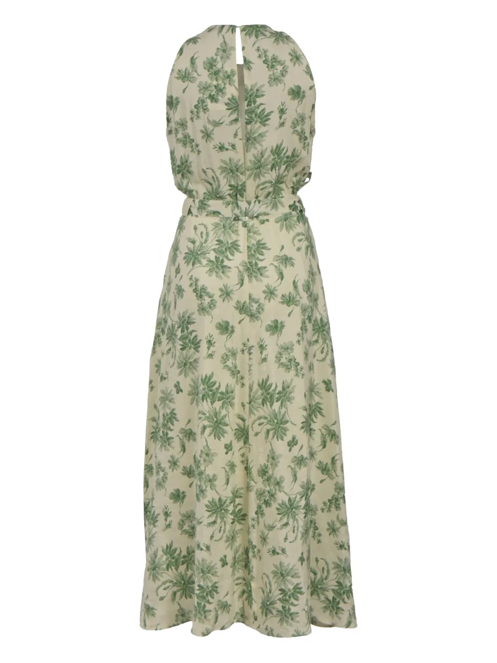 SANDRO Jurk met palmprint - Beige