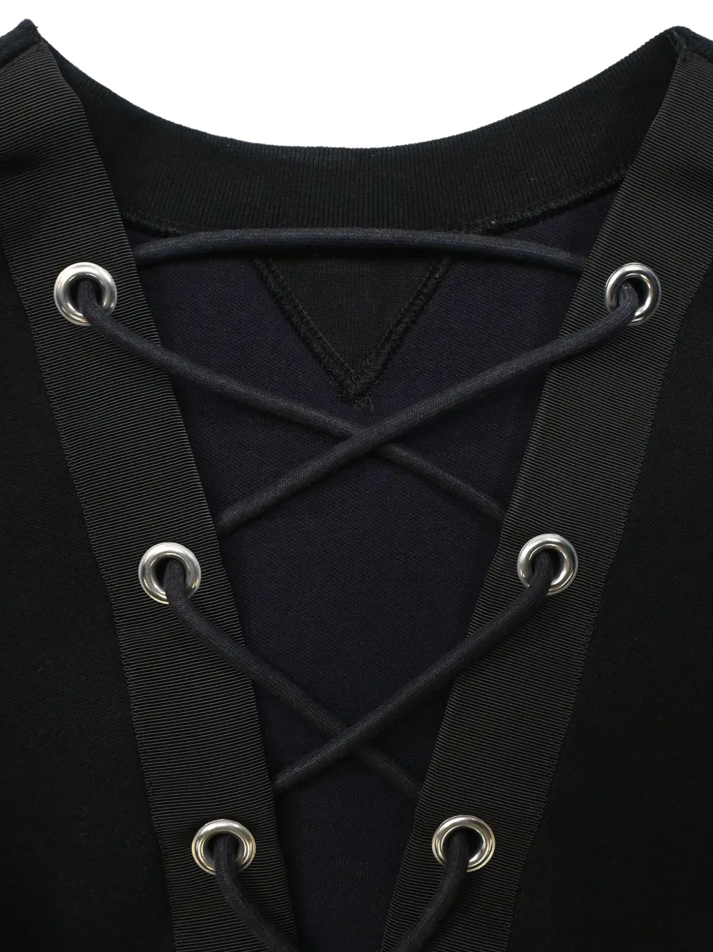 SACAI Pre-owned Lace-up Mini Dress In Black