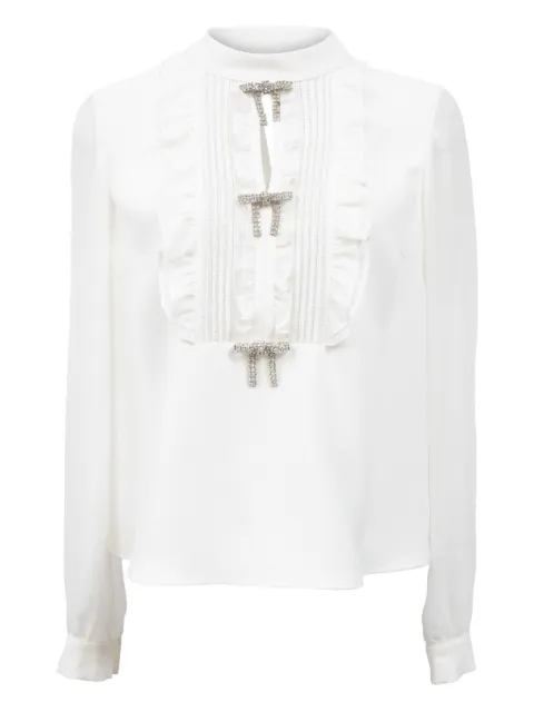 Self-Portrait ruffled crystal-embellished blouse