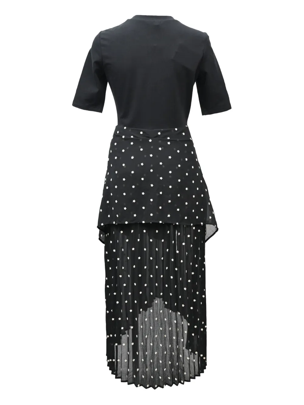 Maje Rivolo midi-jurk met plooien en sterrenpatroon - Zwart