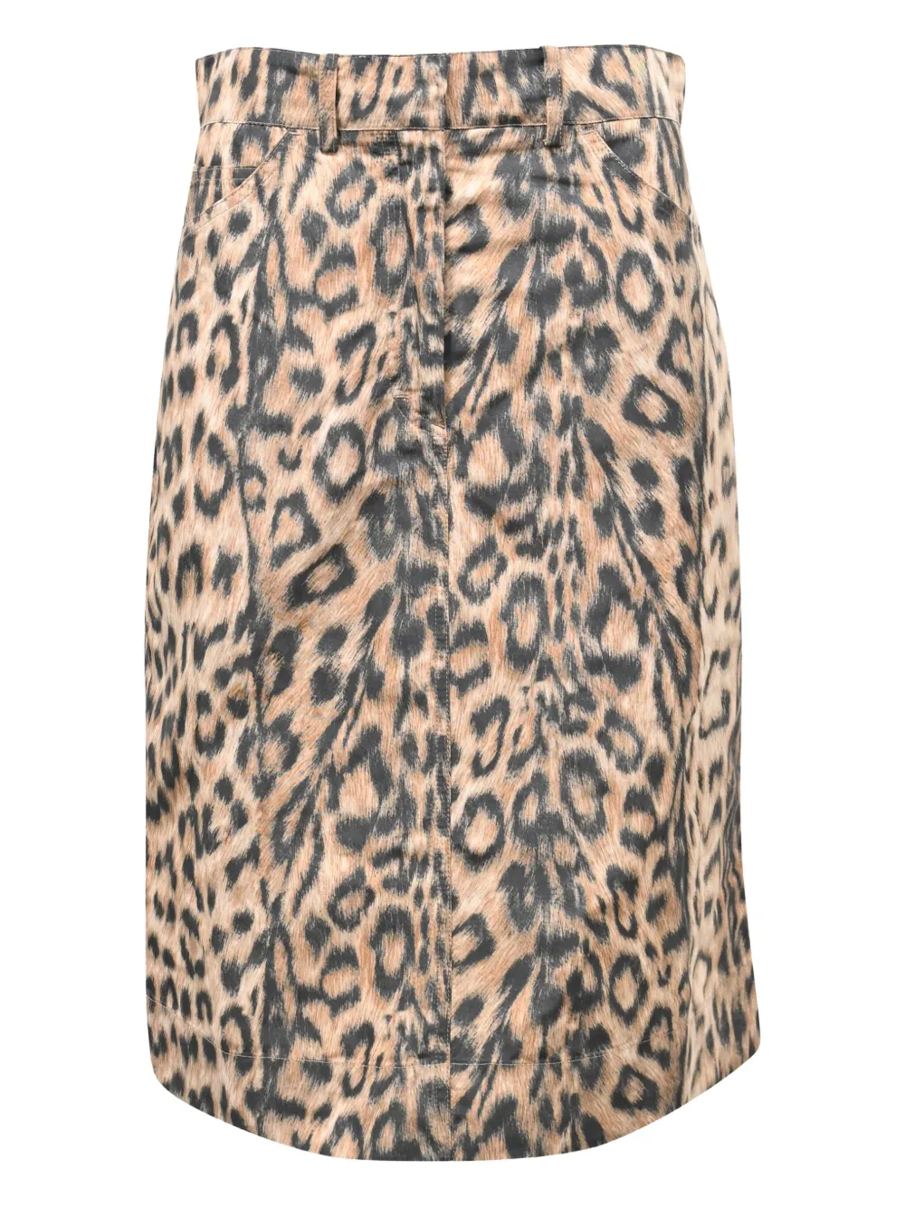 Victoria Beckham leopard-print midi skirt - ニュートラル