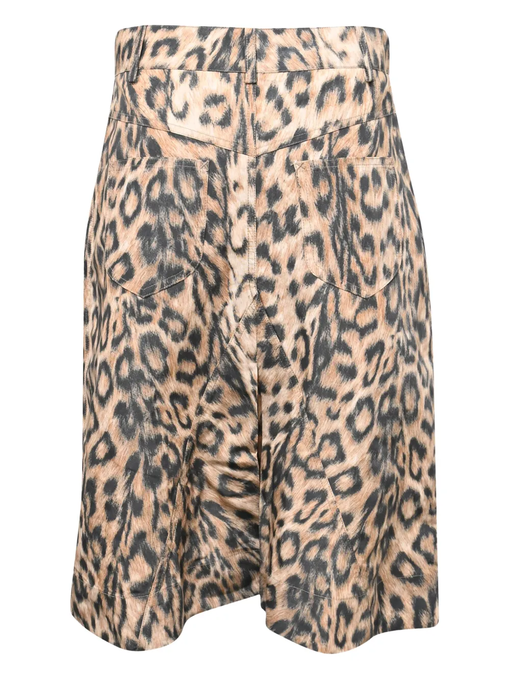 Pre-owned Victoria Beckham Leopard-print Midi Skirt In Neutral