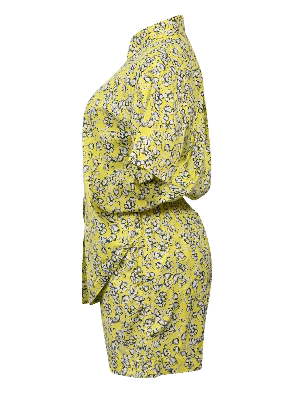 MAX & CO Pre-owned Floral-printed Shirt And Shorts Set In Yellow