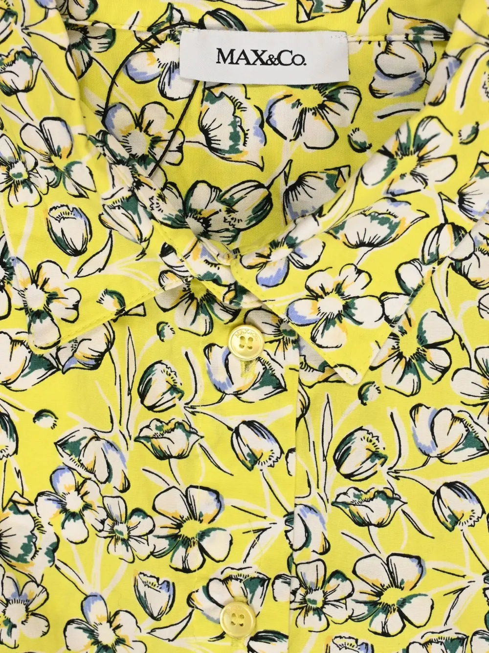 MAX & CO Pre-owned Floral-printed Shirt And Shorts Set In Yellow