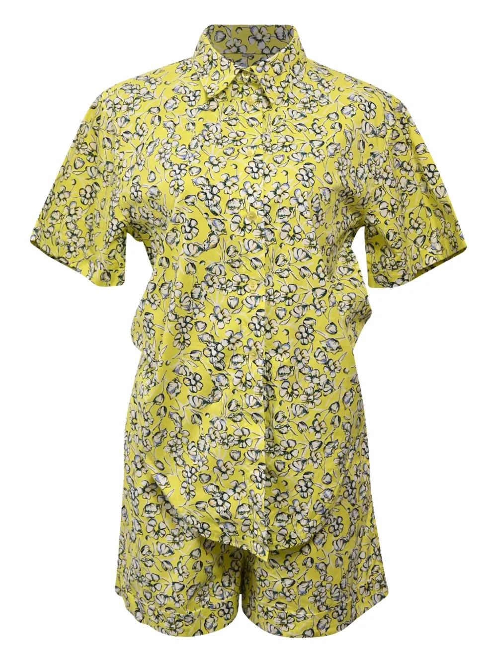 MAX&Co. ensemble chemise-short à fleurs | jaune | Image 1