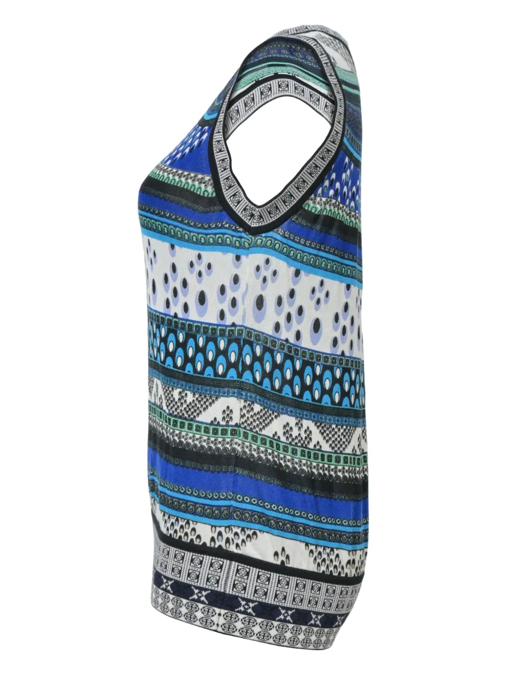 Pre-owned Diane Von Furstenberg Knitted-sleeveless Vest In Blue