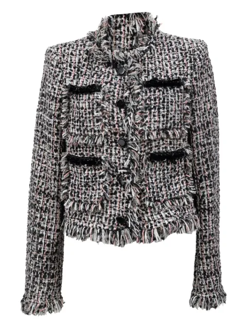 Self-Portrait fringed-bouclé jacket