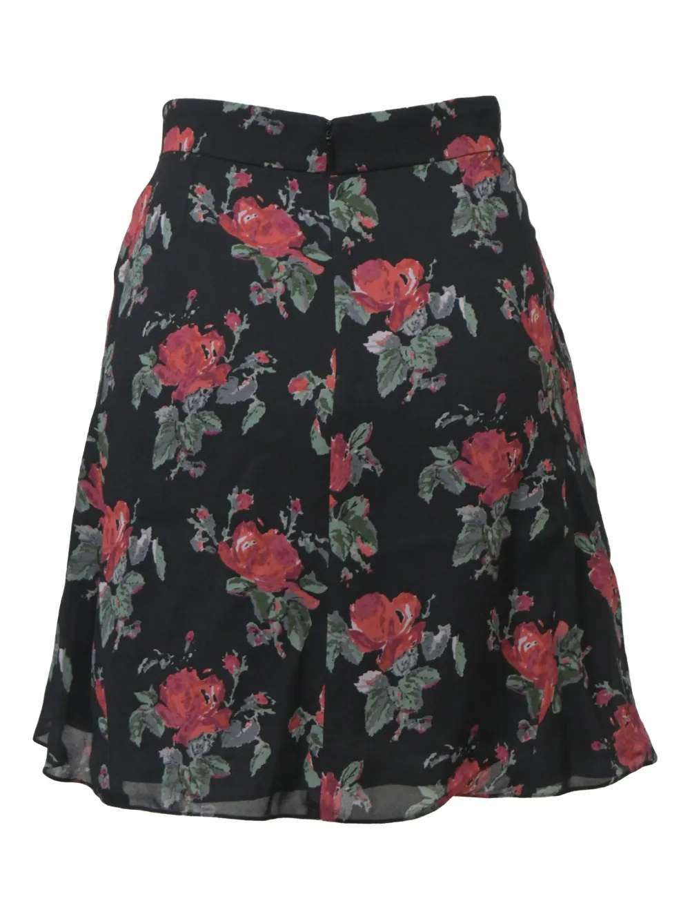 SAINT LAURENT Pre-owned Floral-print A-line Mini Skirt In Black
