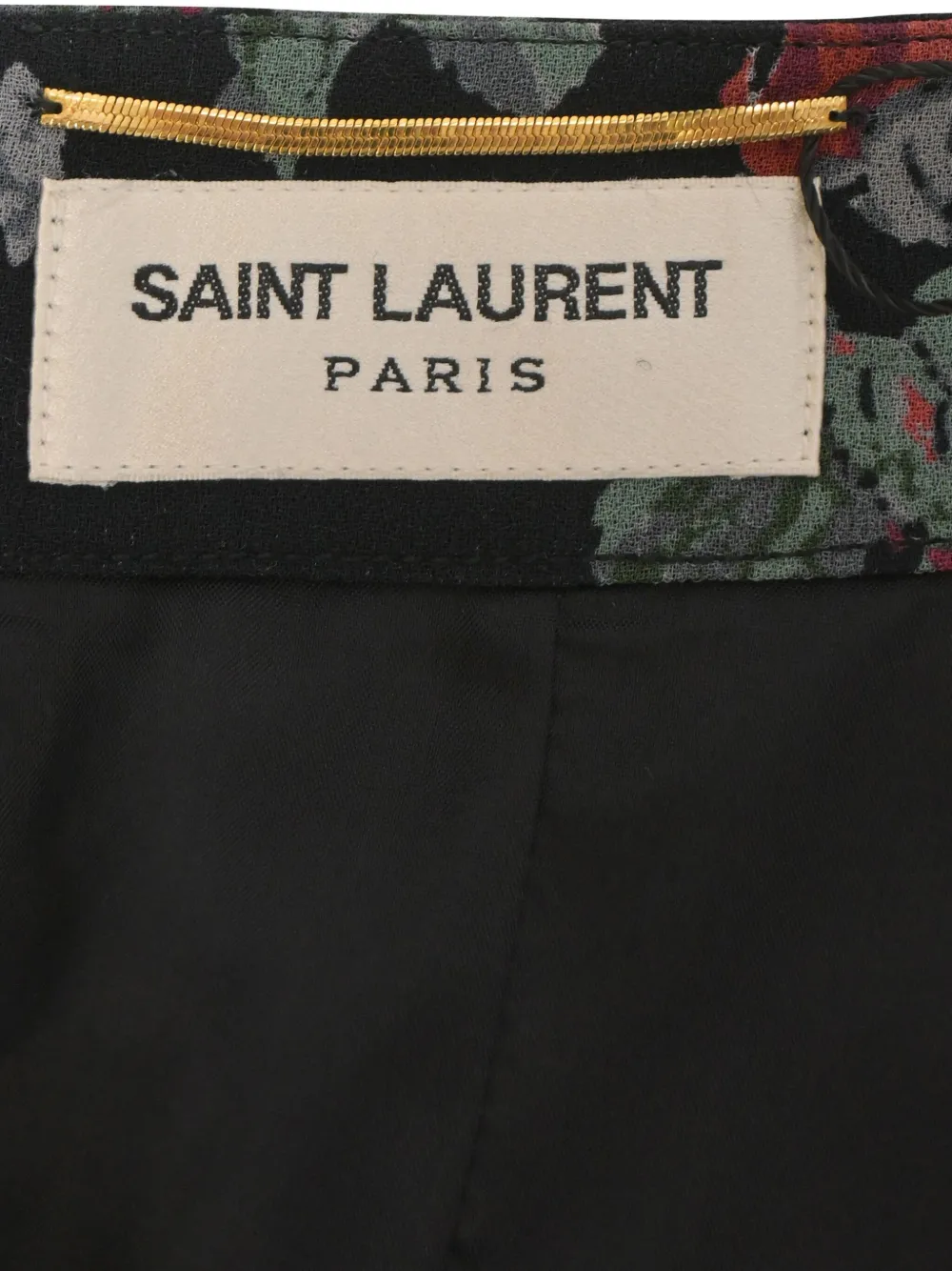 SAINT LAURENT Pre-owned Floral-print A-line Mini Skirt In Black