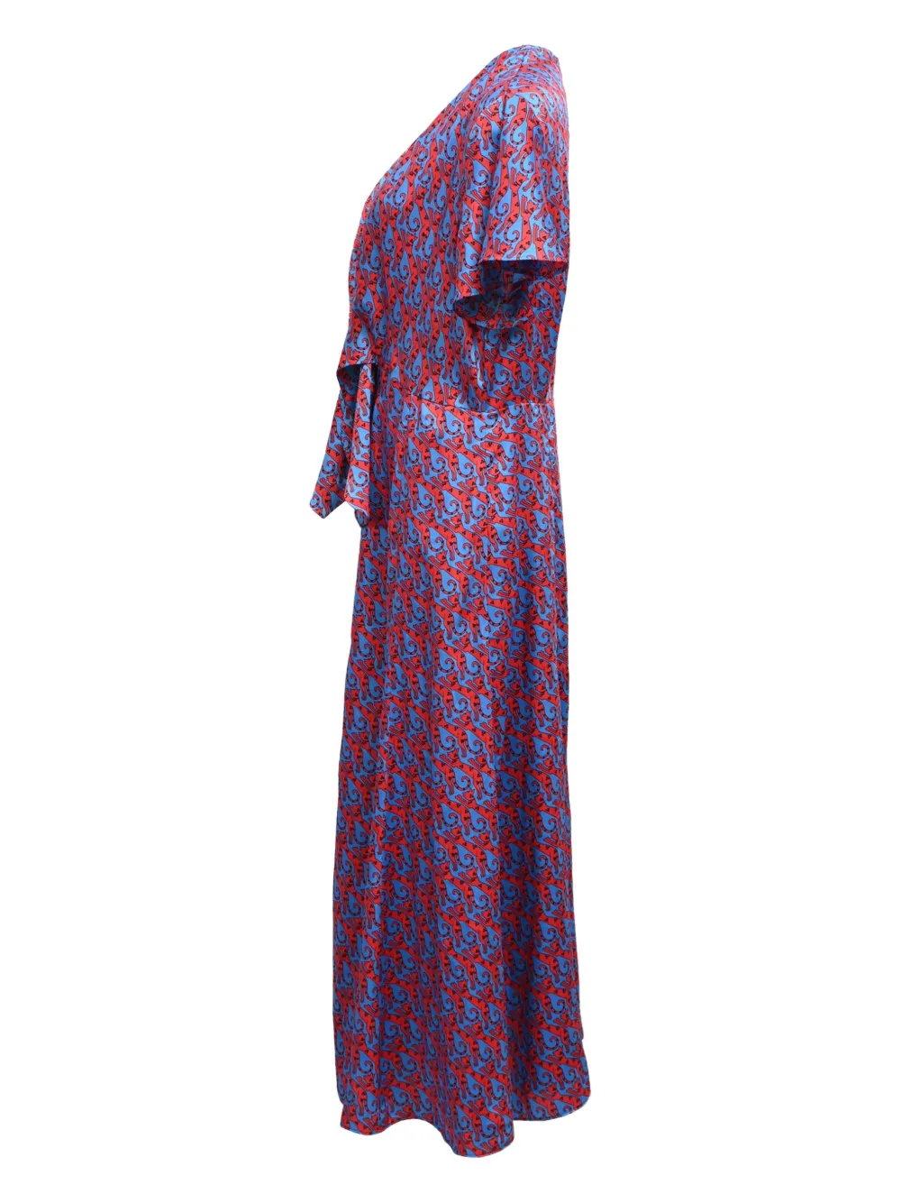 SANDRO Midi-jurk met print en knopen - Rood