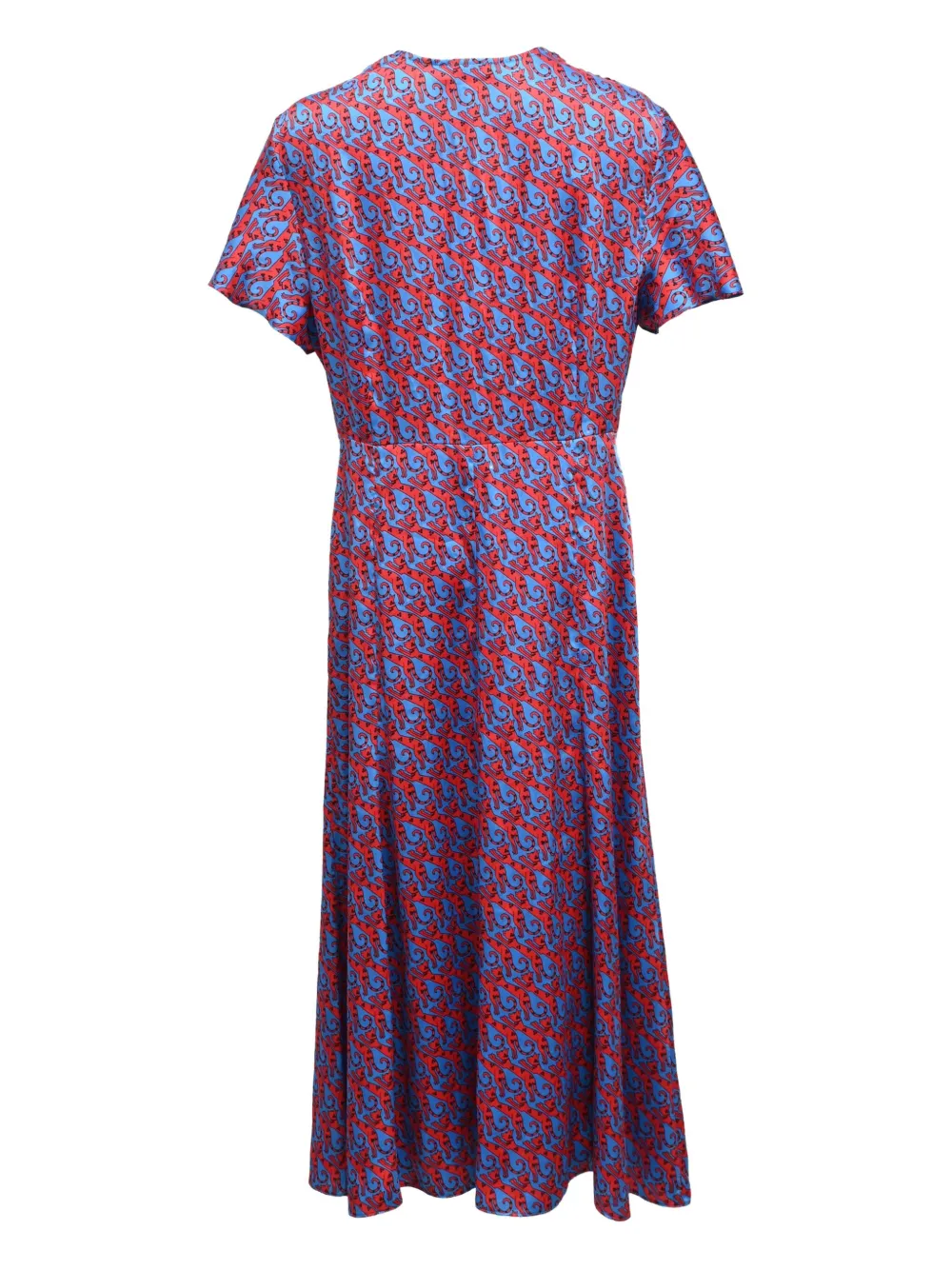 Pre-owned Sandro Printed Buttoned Midi Dress In Red