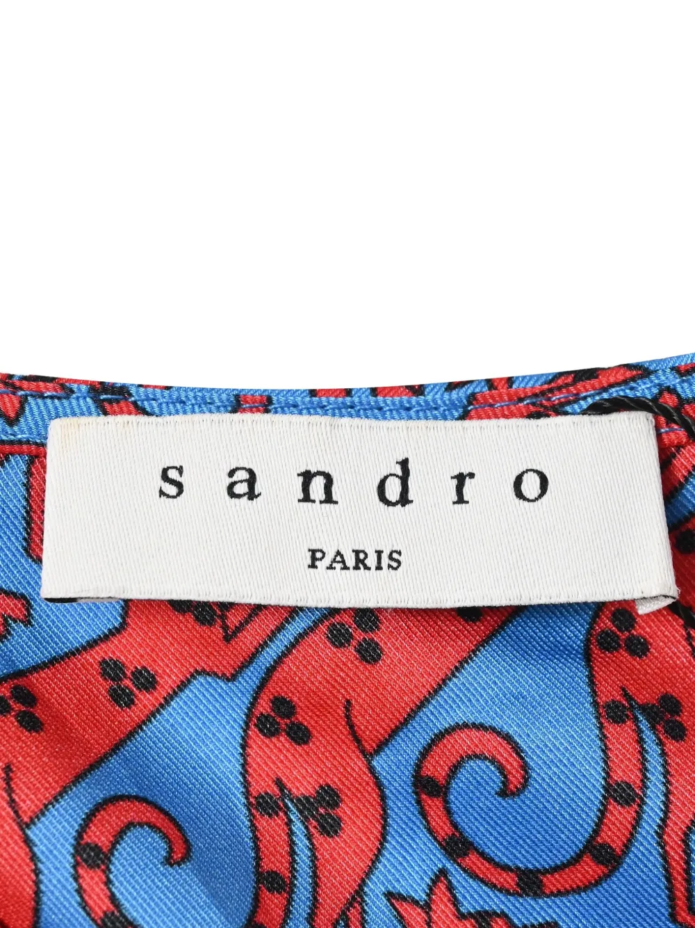 Pre-owned Sandro Printed Buttoned Midi Dress In Red