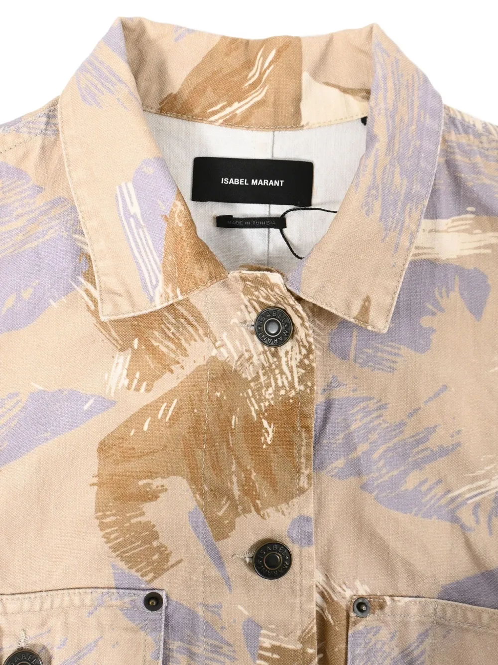 Pre-owned Isabel Marant Vintage Itora Printed Flap-pocket Jacket In Neutral