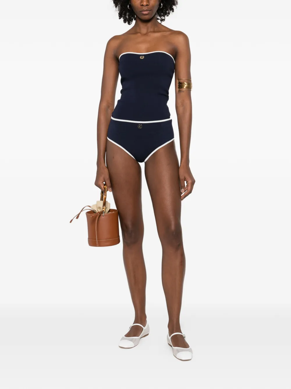Maje Slip met contrasterende afwerking Blauw