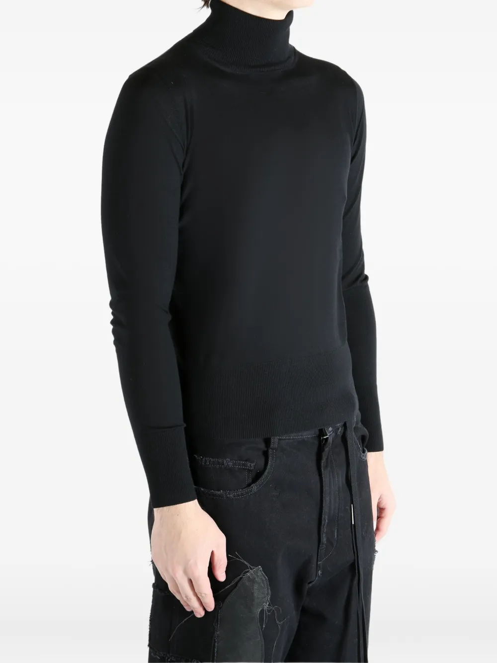 Sapio N 11 Wish Ribbed Hem Jumper In Black