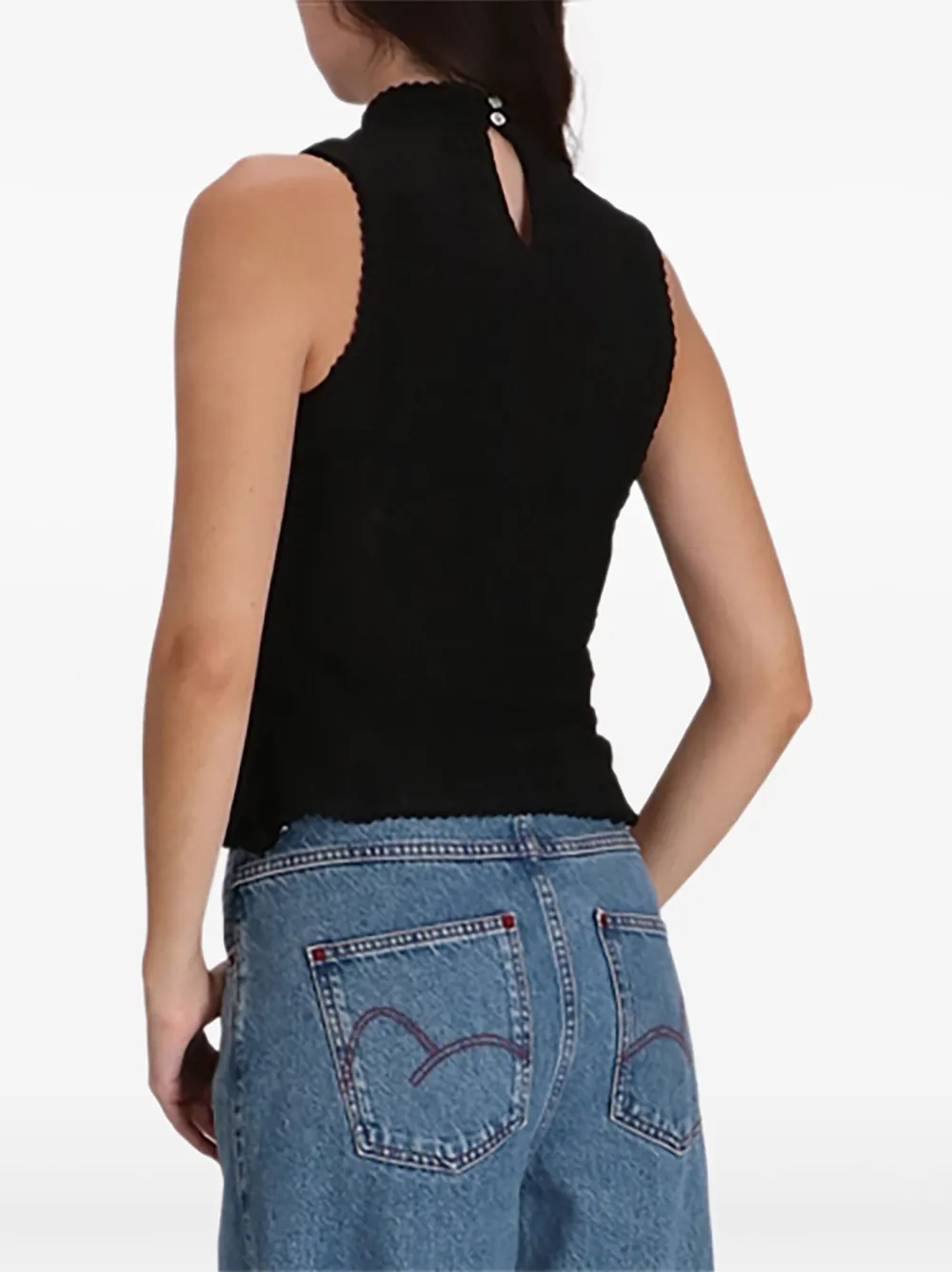 Hugo Boss High-neck Tank Top In Black