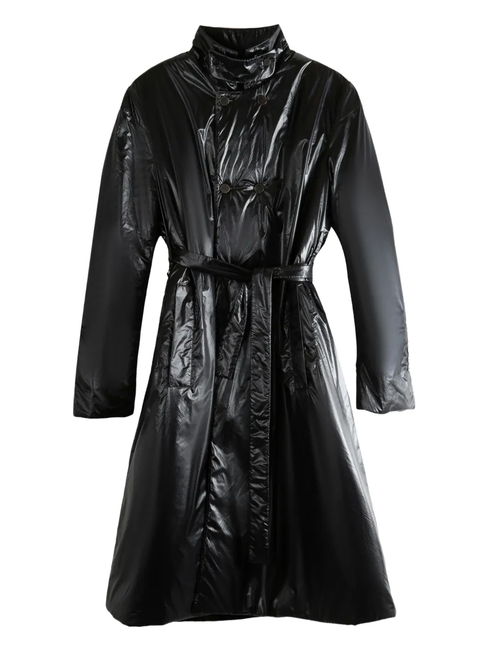 SAPIO ripstop belted coat | Black | Image 1