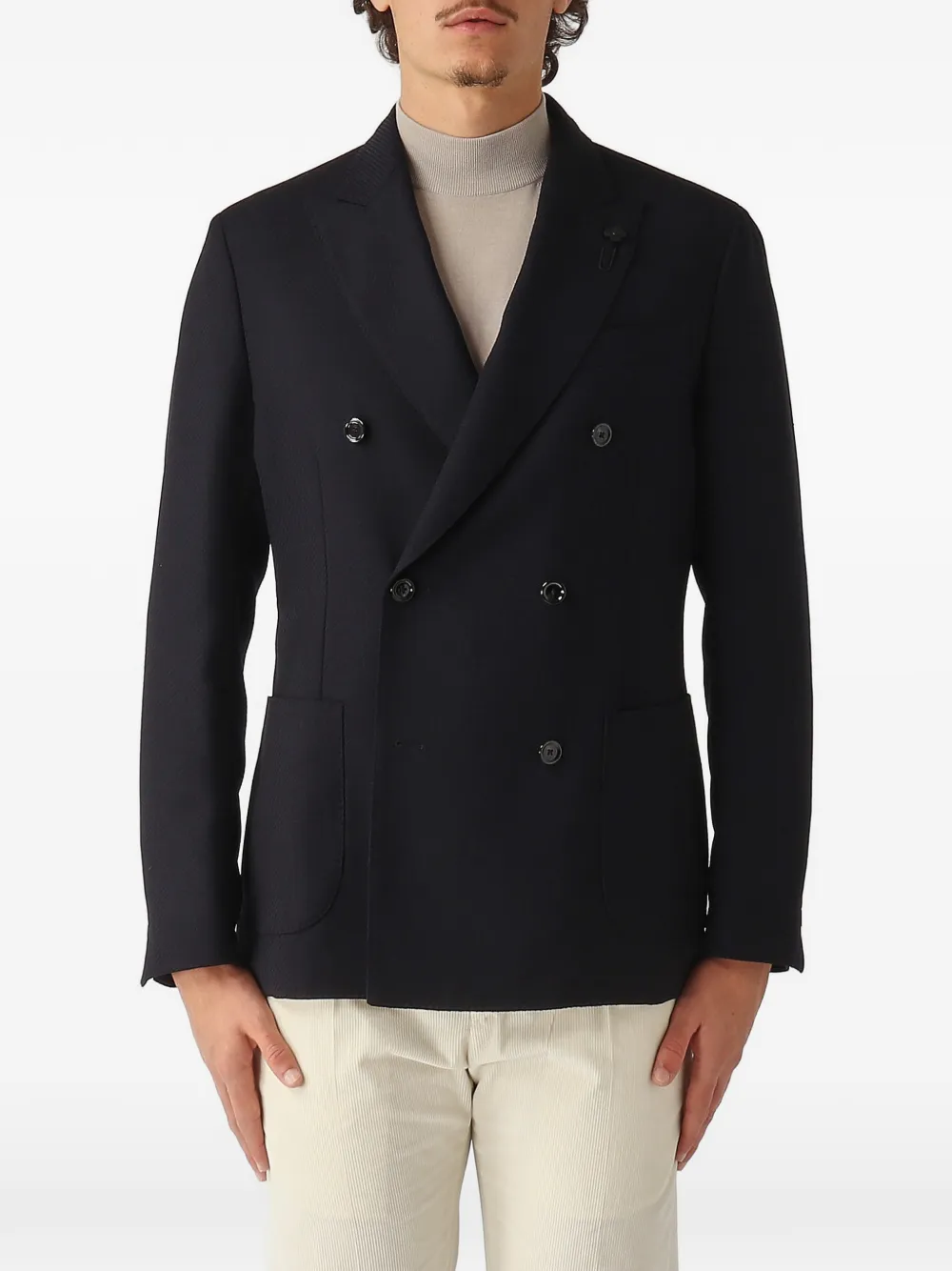 Lardini double-breasted jacket | Black | Image 1