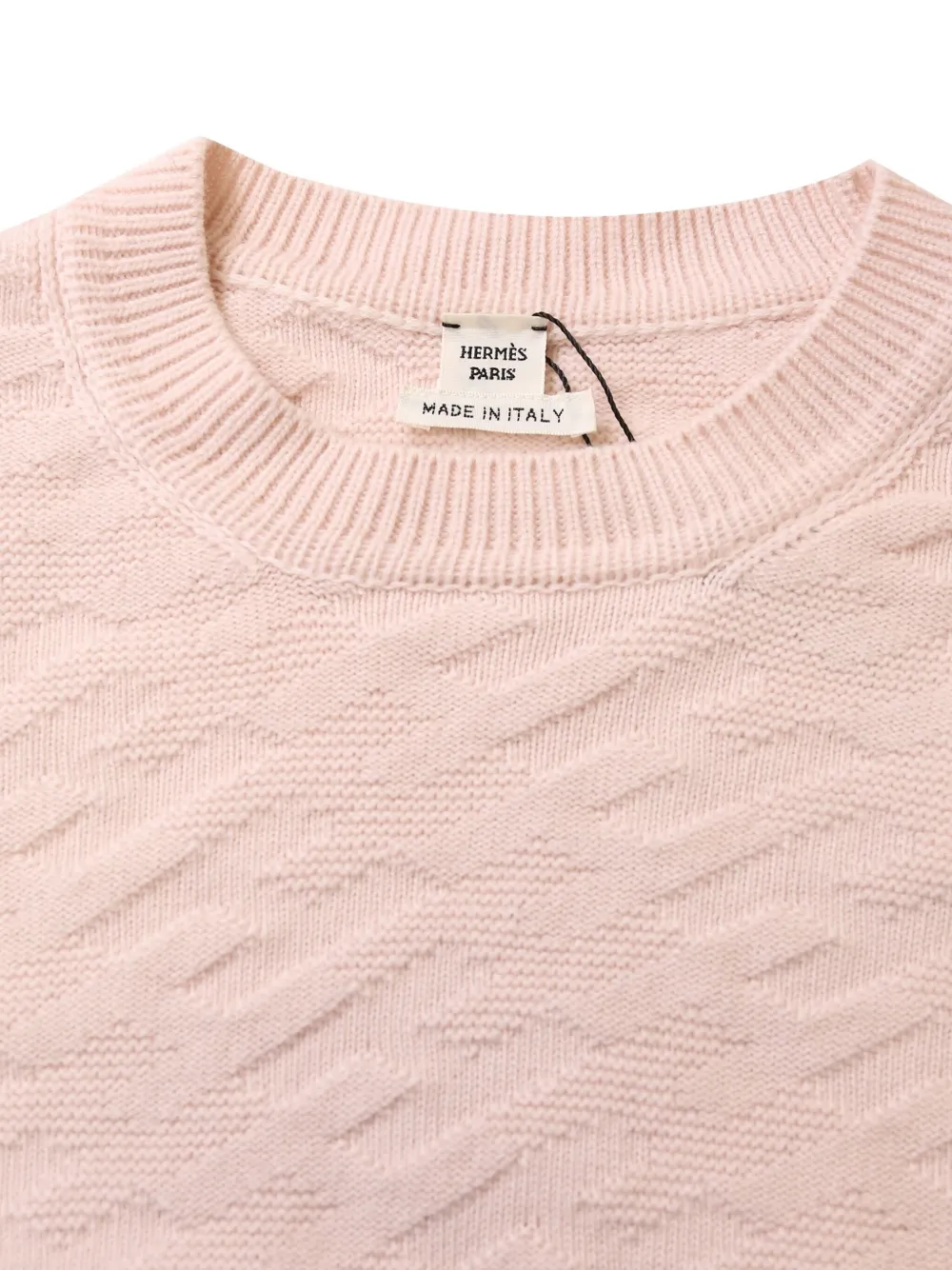 Pre-owned Hermes 590mm Embossed 'h' Motif Jumper In Pink