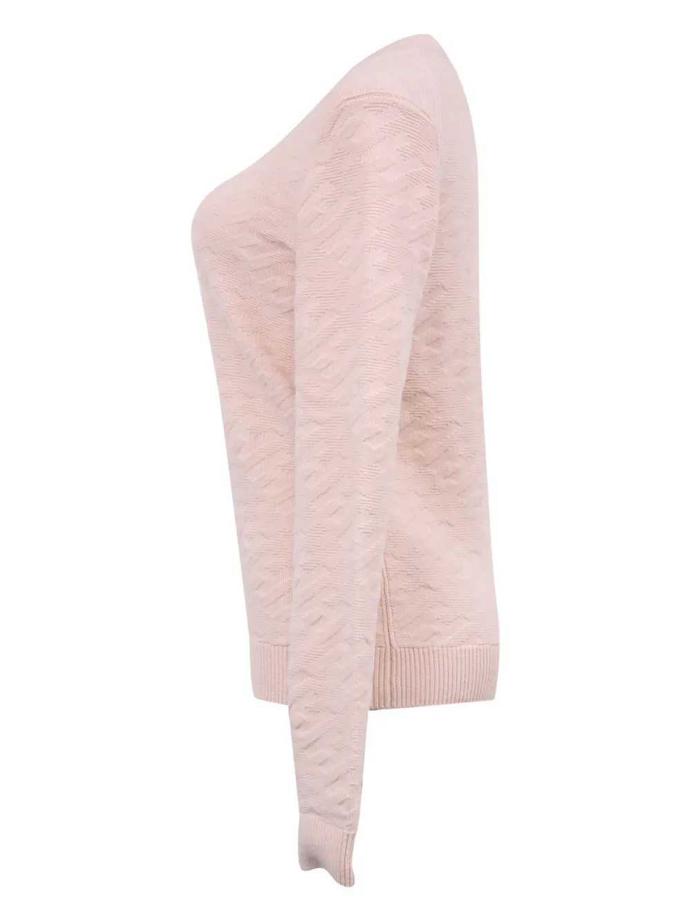 Pre-owned Hermes 590mm Embossed 'h' Motif Jumper In Pink